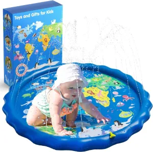 Sprinkler Splash Pad for Toddlers 1-3, 59 In., Water Toys for Dogs, Kids, Outdoor Baby Toys Ideal for Playtime and Cooling off Outside, Easy to Setup, Ideal for Summer and Backyard Activities