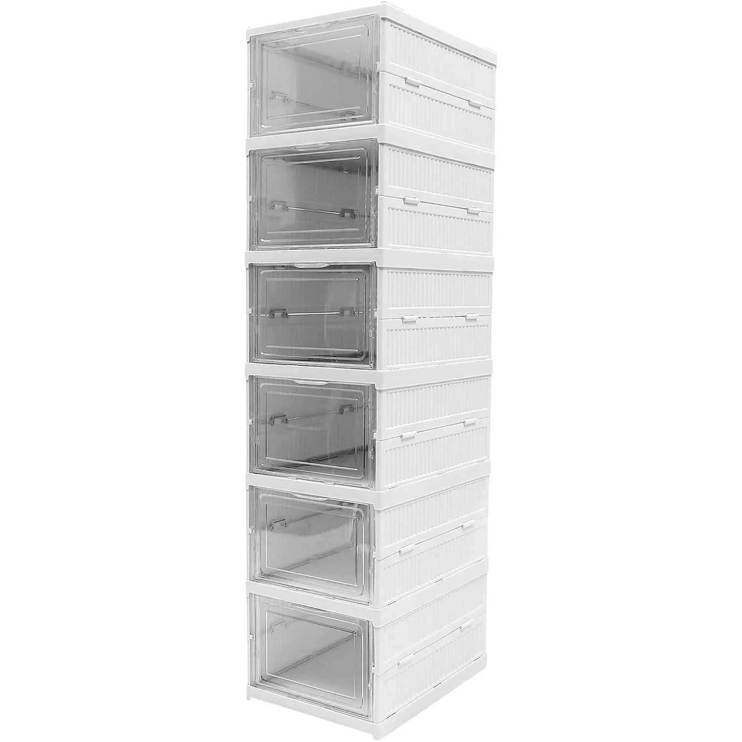 Stackable Multifunctional Storage, for Clothes Foldable Drawer Shelf Basket Utility Cart Rack Storage Organizer Cart for Kitchen, Pantry Closet, Bedroom, Bathroom, Laundry (2, 3, 4, 5, 6 / Layer 1 Pc)