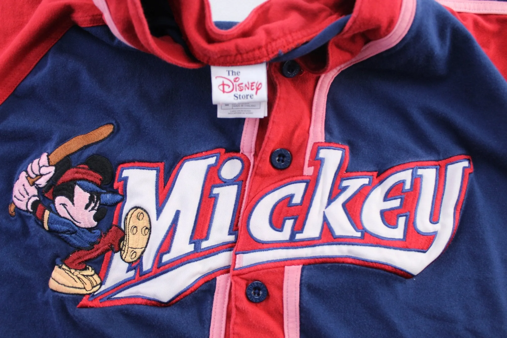 The Disney Store Embroidered Mickey Mouse Baseball Jersey