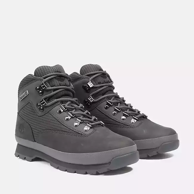 Timberland Men's Euro Hiker Hiking Boots Shoes - Dark Grey Nubuck