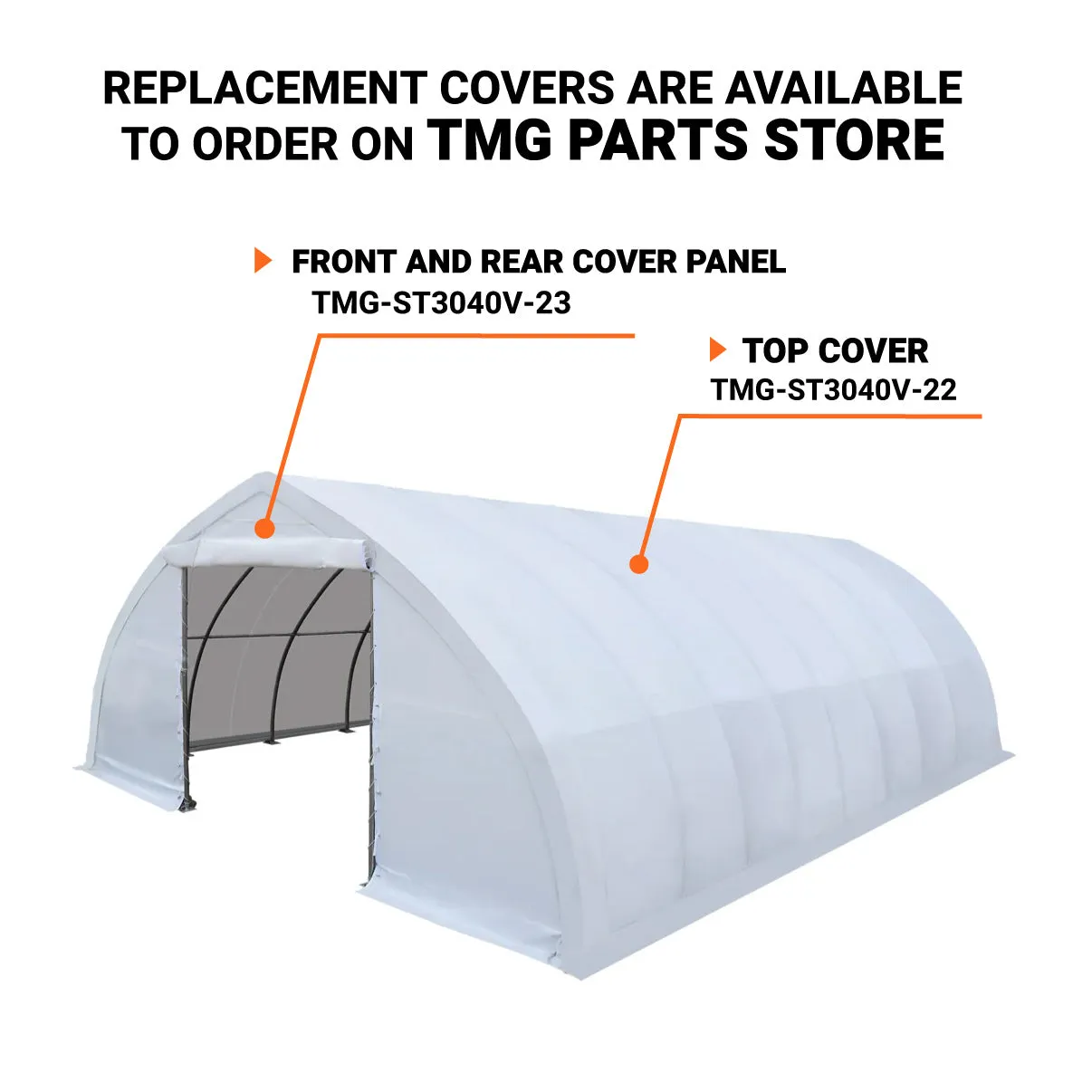 TMG Industrial 30' x 40' Peak Ceiling Storage Shelter with Heavy Duty 17 oz PVC Cover & Drive Through Doors, TMG-ST3040V