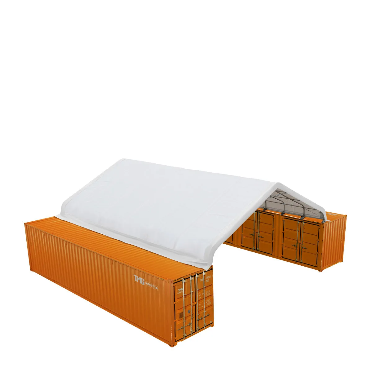 TMG Industrial 30' x 40' PVC Fabric Container Peak Roof Shelter Pro Series, Fire Retardant, Water Resistant, UV Protected, TMG-ST3041CV (Previously ST3040CV)