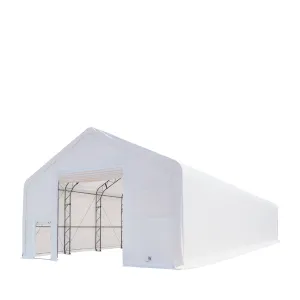 TMG Industrial 30' x 80' Dual Truss Storage Shelter with Heavy Duty 17 oz PVC Cover & Drive Through Doors, TMG-DT3081