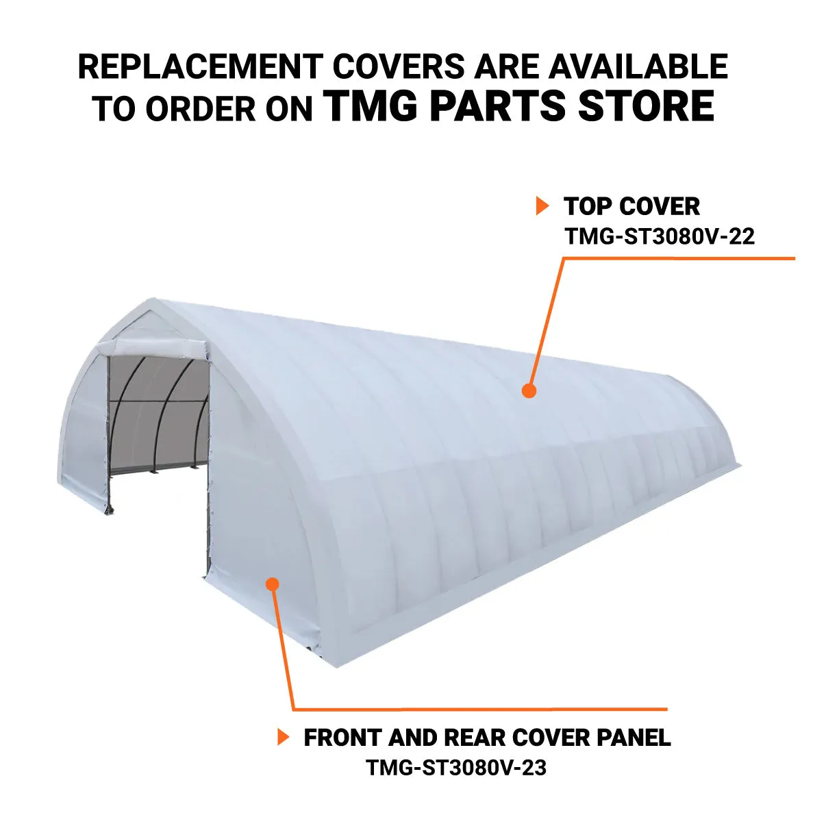 TMG Industrial 30' x 80' Peak Ceiling Storage Shelter with Heavy Duty 17 oz PVC Cover & Drive Through Doors, TMG-ST3080V