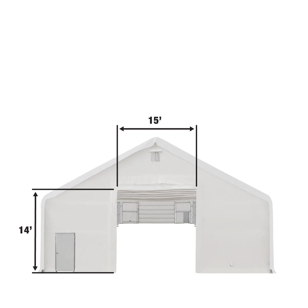 TMG Industrial Pro Series 40' x 60' Dual Truss Storage Shelter with Heavy Duty 21 oz PVC Cover & Drive Through Doors, TMG-DT4063-PRO(Previously TMG-DT4060-PRO)