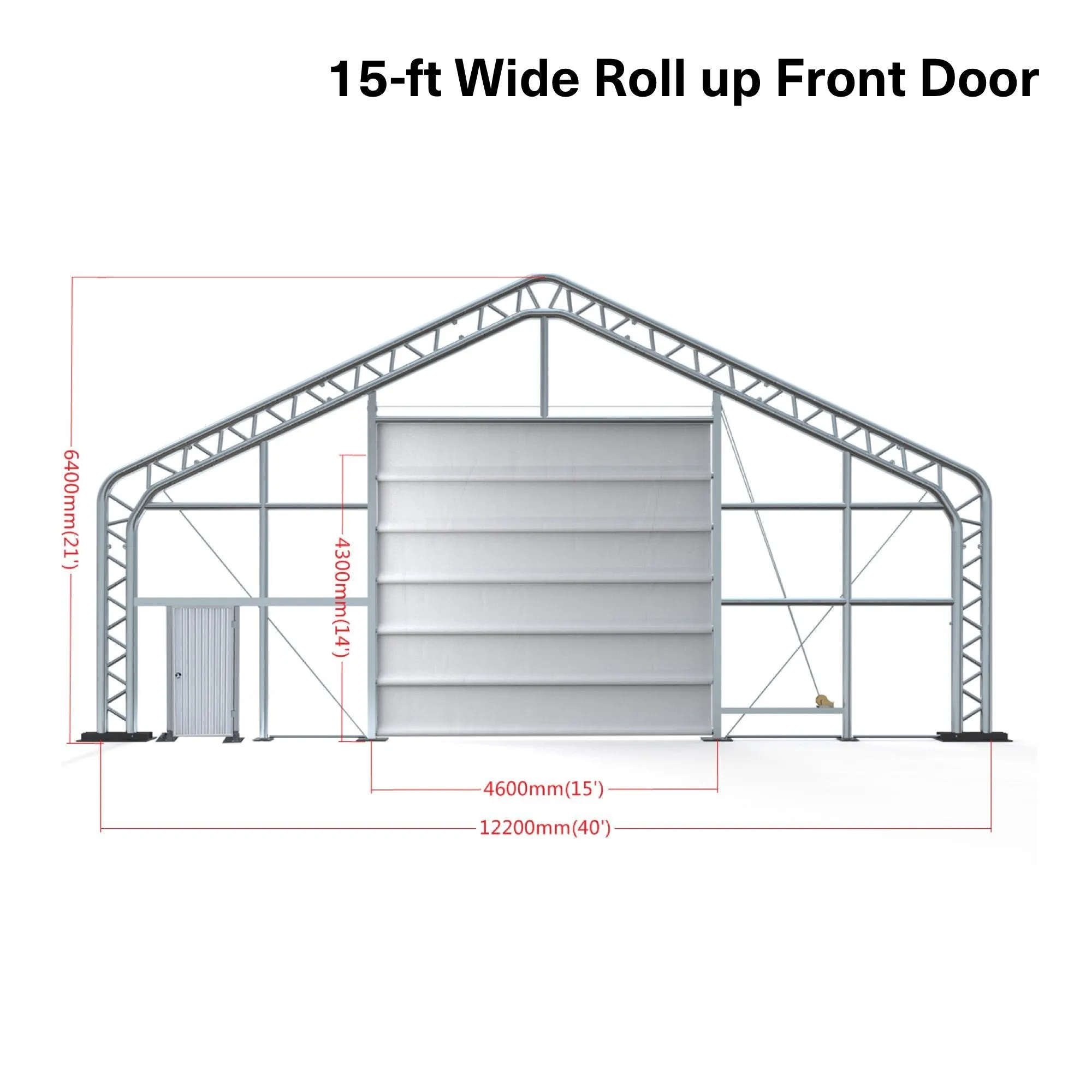 TMG Industrial Pro Series 40' x 60' Dual Truss Storage Shelter with Heavy Duty 21 oz PVC Cover & Drive Through Doors, TMG-DT4063-PRO(Previously TMG-DT4060-PRO)