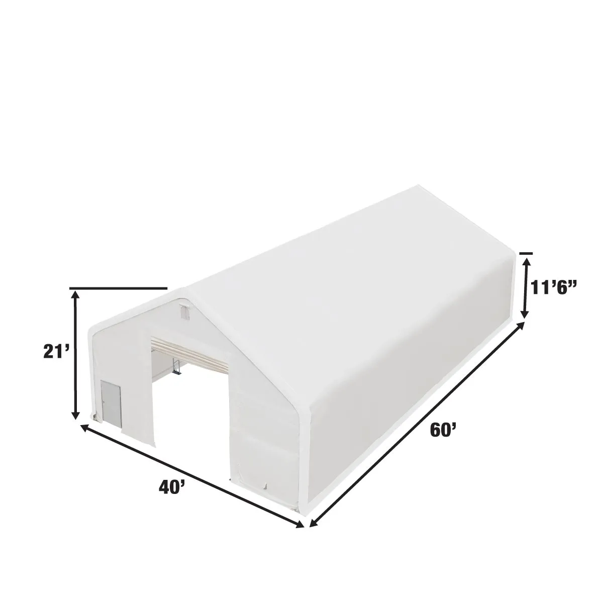 TMG Industrial Pro Series 40' x 60' Dual Truss Storage Shelter with Heavy Duty 21 oz PVC Cover & Drive Through Doors, TMG-DT4063-PRO(Previously TMG-DT4060-PRO)