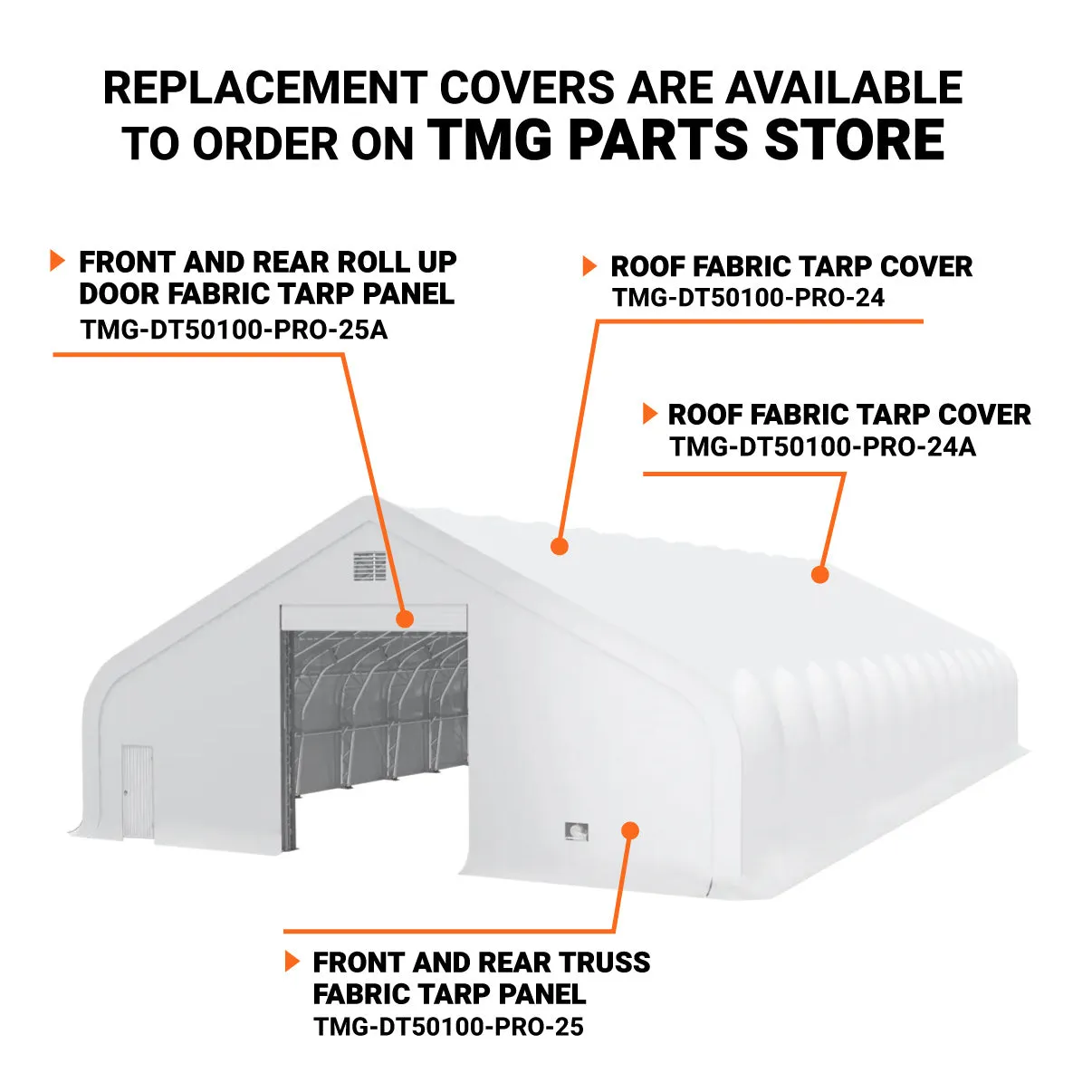 TMG Industrial Pro Series 50' x 100' Dual Truss Storage Shelter with Heavy Duty 32 oz PVC Cover & Drive Through Doors, TMG-DT50100-PRO