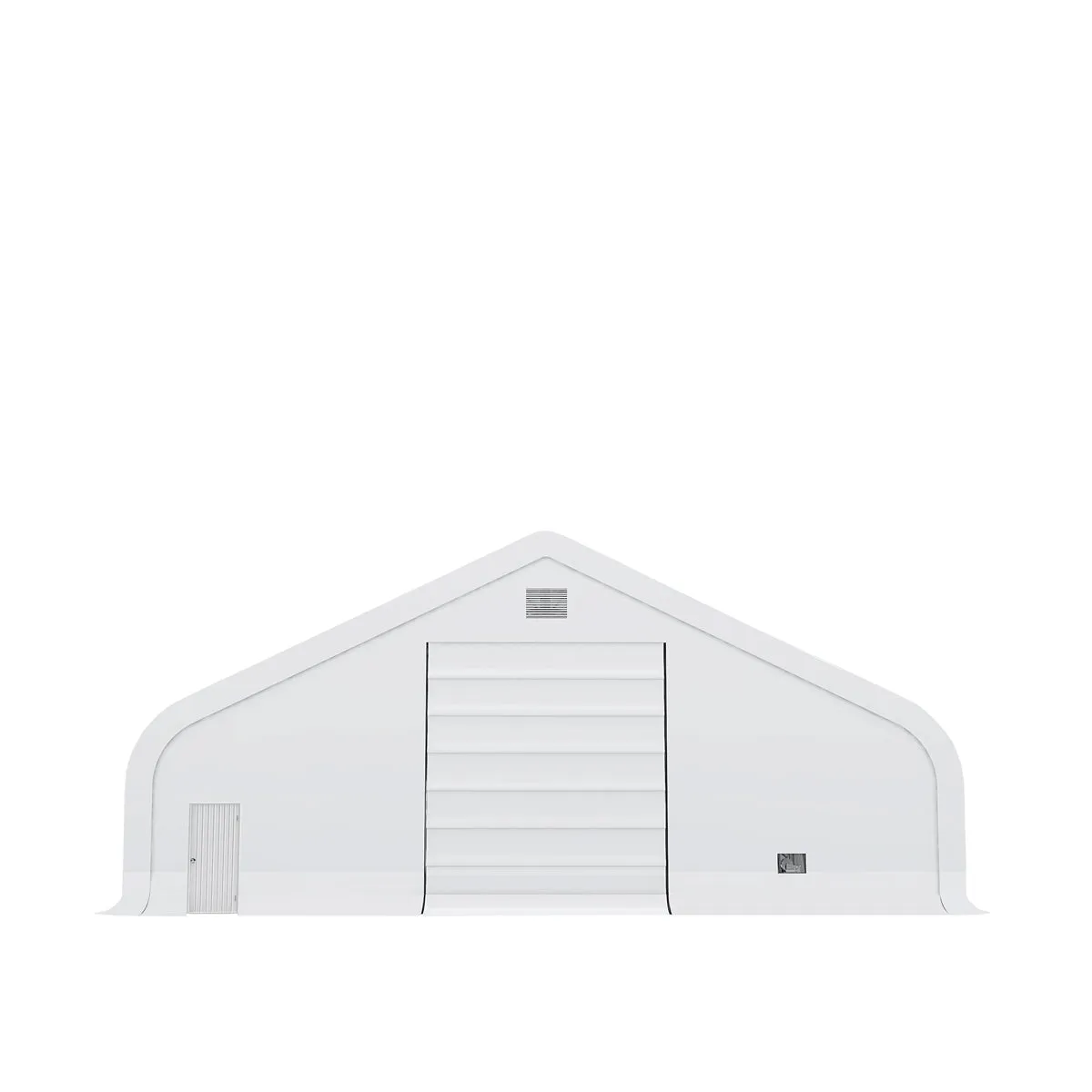 TMG Industrial Pro Series 50' x 150' Dual Truss Storage Shelter with Heavy Duty 32 oz PVC Cover & Drive Through Doors, TMG-DT50150-PRO