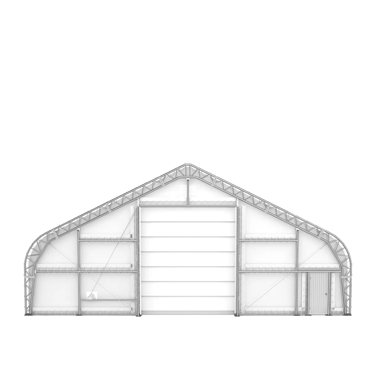 TMG Industrial Pro Series 50' x 80' Dual Truss Storage Shelter with Heavy Duty 32 oz PVC Cover & Drive Through Doors, TMG-DT5080-PRO