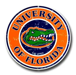 University of Florida Gators  Embossed Metal Circular Sign