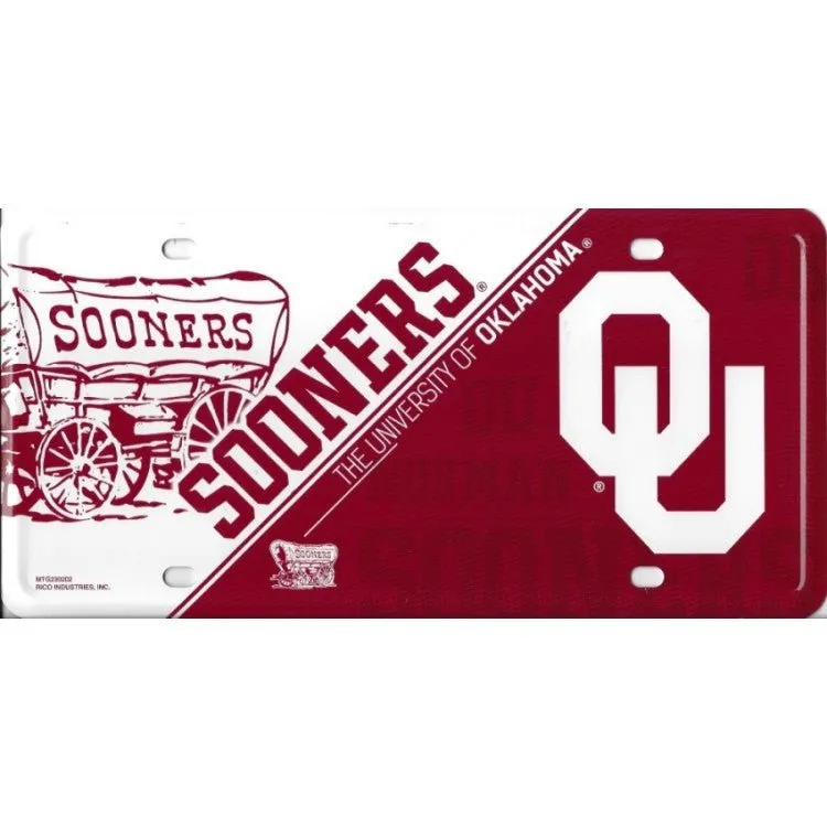 University of Oklahoma Sooners Embossed Metal License Plate