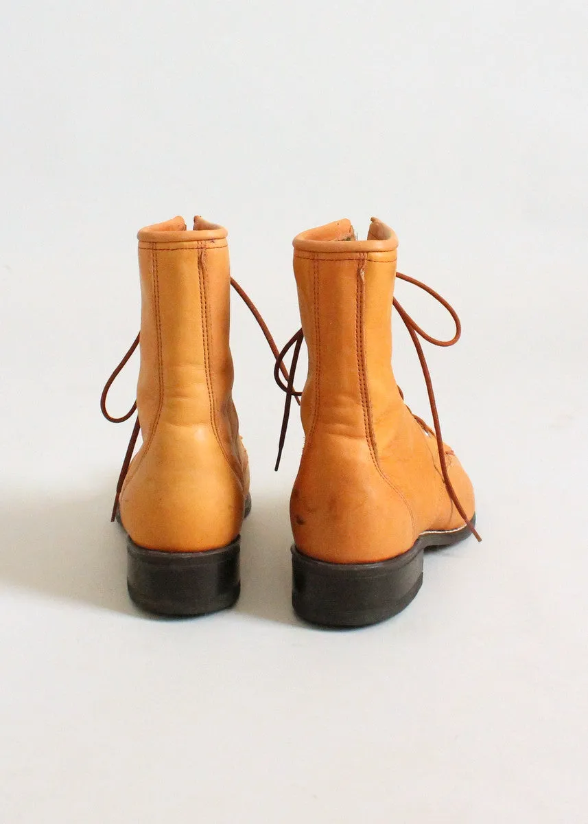 Vintage 1990s Laredo Tan Fringe Ankle Boots