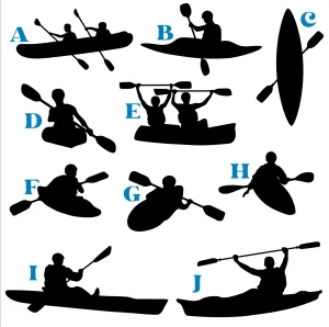 Vinyl Decal | KAYAK or CANOE | Transfer Decal | 5 1/2 inches